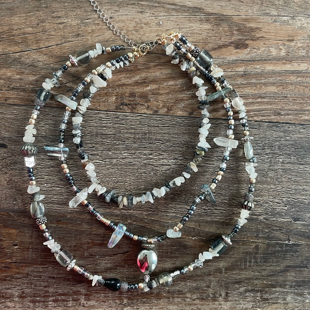 Elegant Multi-Layered Beaded handmade Necklace